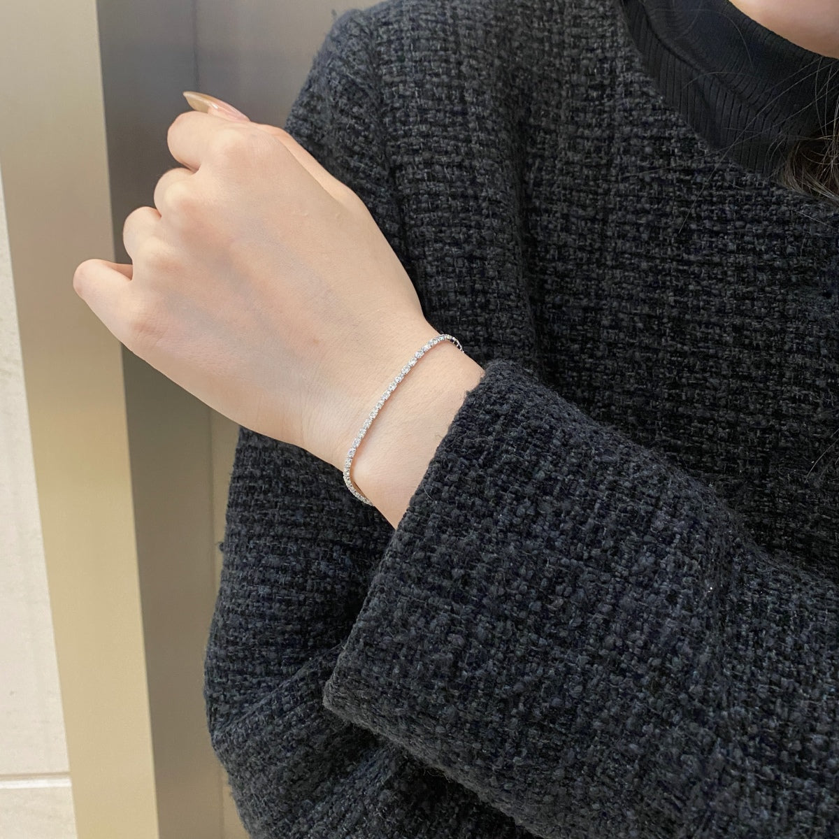 [RAFFINE] Elegante pulsera diaria de corte esmeralda