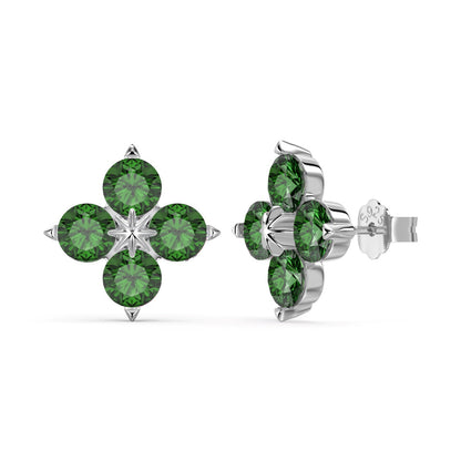 [RAFFINE]Pendientes de trébol de cuatro hojas y estrella de ocho puntas