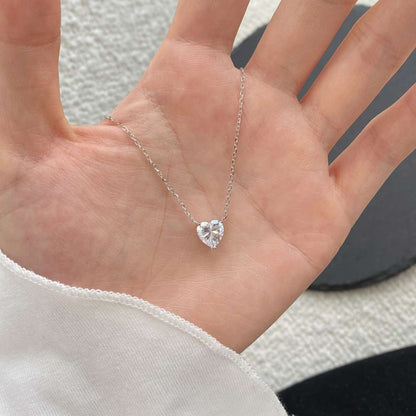 [RAFFINE]Collar con colgante de piedra principal en forma de corazón para clavícula