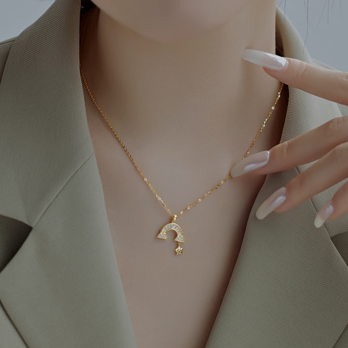 [RAFFINE]Collar único de estrella arcoíris