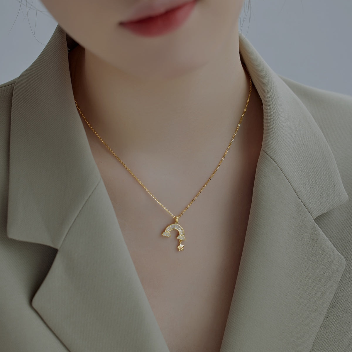[RAFFINE]Collar único de estrella arcoíris
