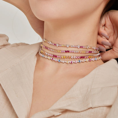 [RAFFINE]Delicate Colorful Rainbow Tennis Chain
