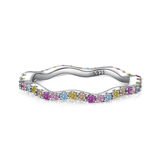 [Raffine]Dainty Colorful Round Cut Party Ring