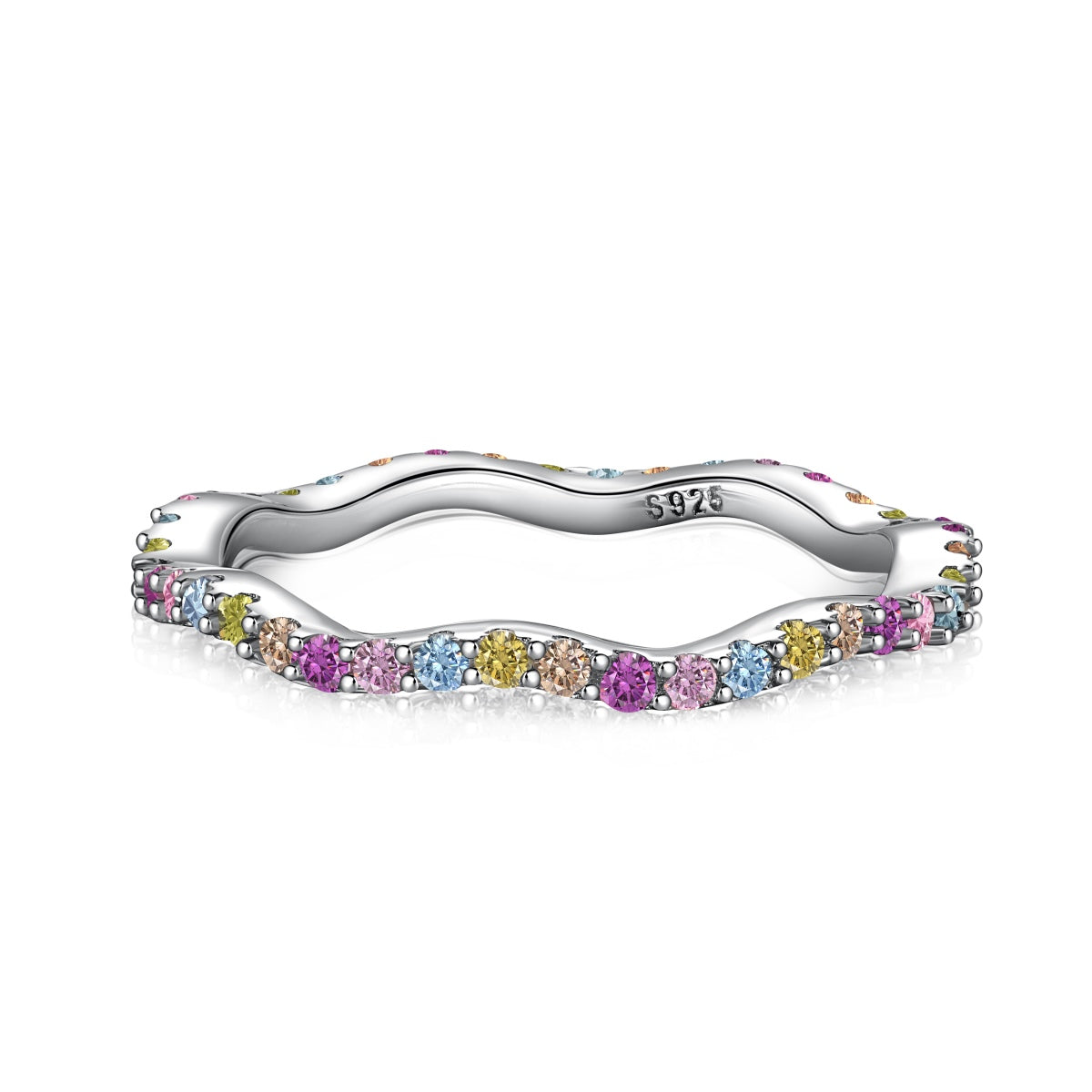 [RAFFINE]Dainty Colorful Round Cut Party Ring