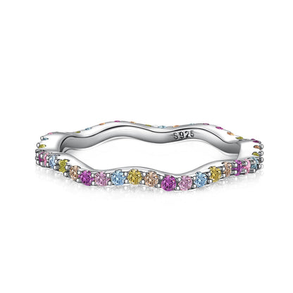 [RAFFINE]Dainty Colorful Round Cut Party Ring
