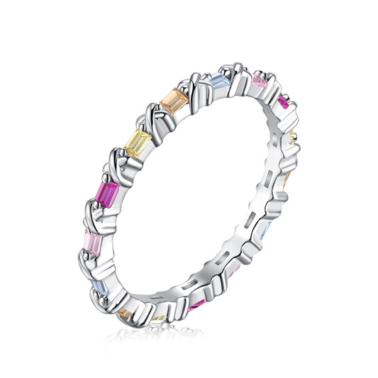 [RAFFINE]Charming Colorful Round Cut Daily Ring