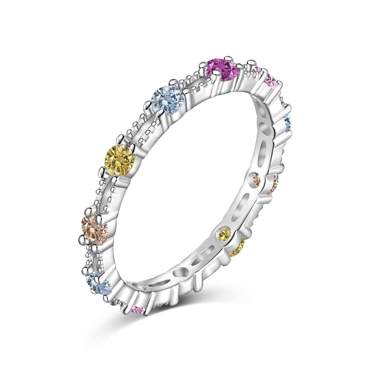 [RAFFINE]Sparkling Colorful Round Cut Tennis Ring