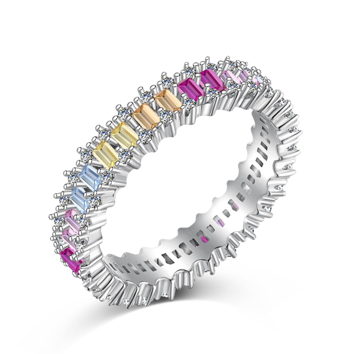 [RAFFINE]Splashy Ornate Emerald Cut Cocktail Ring