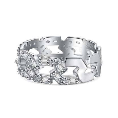 [RAFFINE]Sparkling Vibrant Emerald Cut Daily Ring