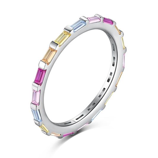 [RAFFINE]Exquisite Multicolored Emerald Cut Daily Ring
