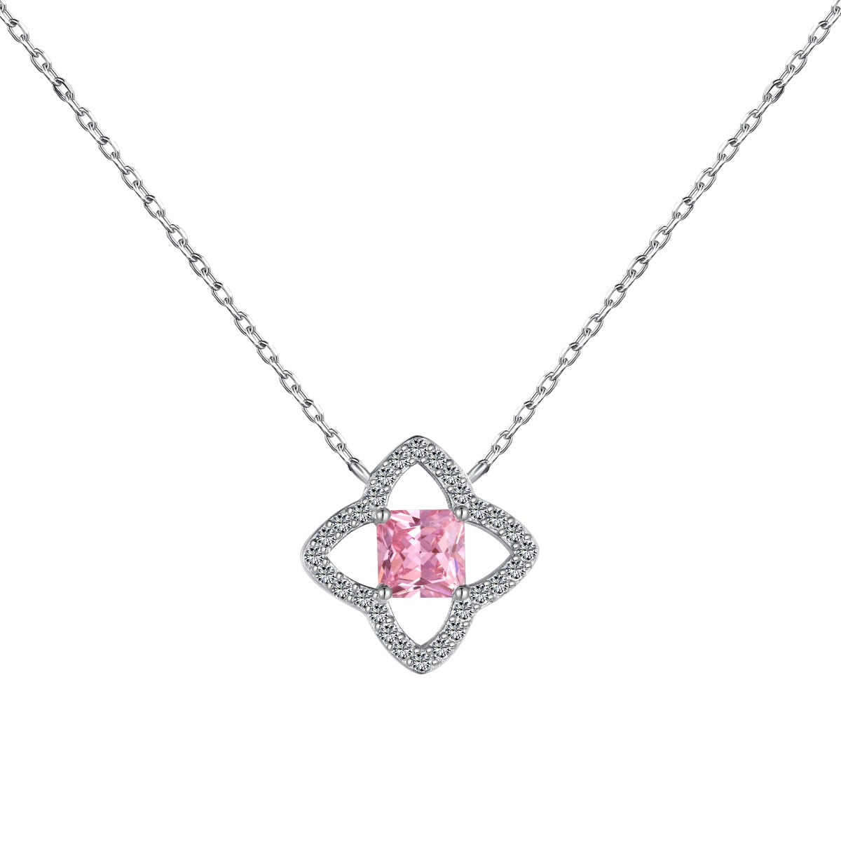 [Raffine]Exquisite Halskette im Prinzessschliff in Blumenform