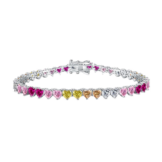 [RAFFINE]Luxurious Colorful Romantic Heart Shape Lover Bracelet