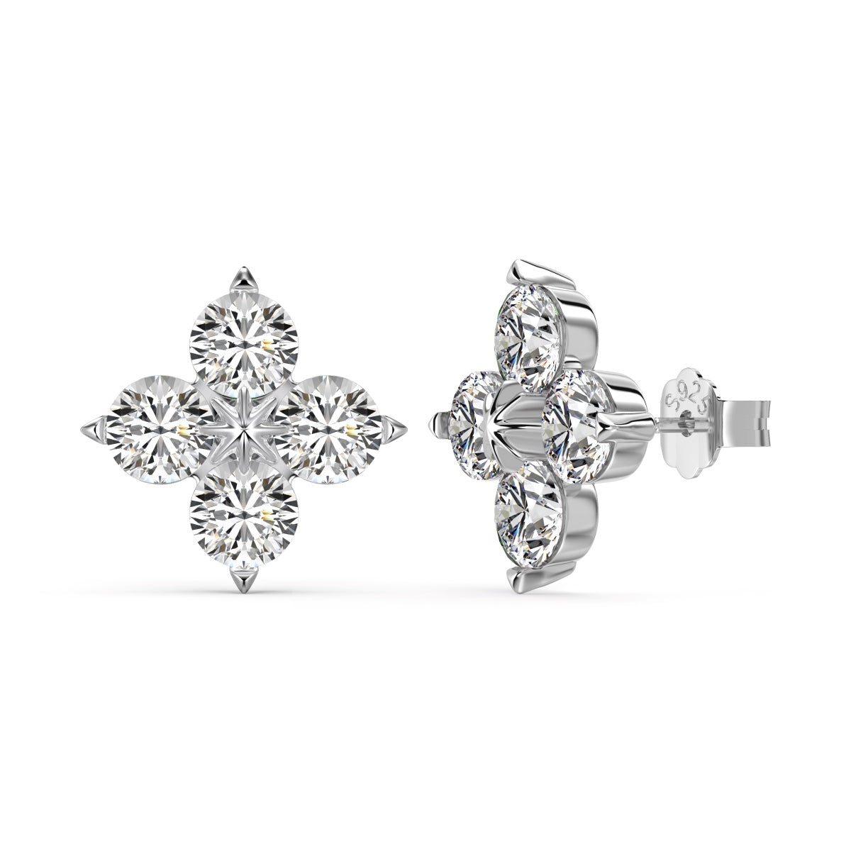 [RAFFINE]Pendientes de trébol de cuatro hojas y estrella de ocho puntas