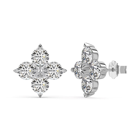 [RAFFINE]Pendientes de trébol de cuatro hojas y estrella de ocho puntas