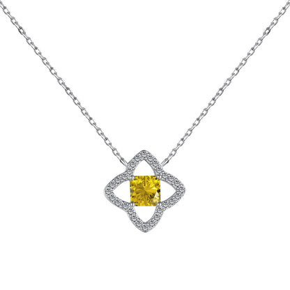 [Raffine]Exquisite Halskette im Prinzessschliff in Blumenform