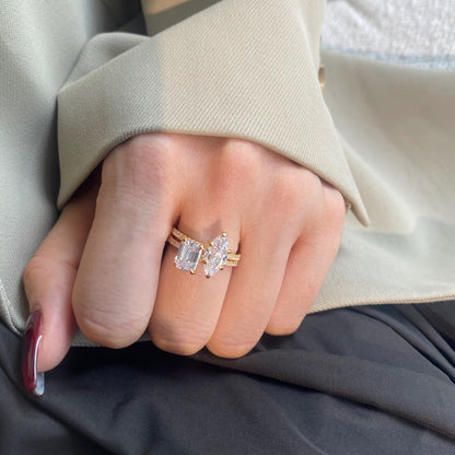 [RAFFINE]2.0 Carat Scintillating Ornate Radiant Cut Party Ring