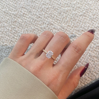 [RAFFINE]2.0 Carat Dazzling Sparkling Radiant Cut Party Ring