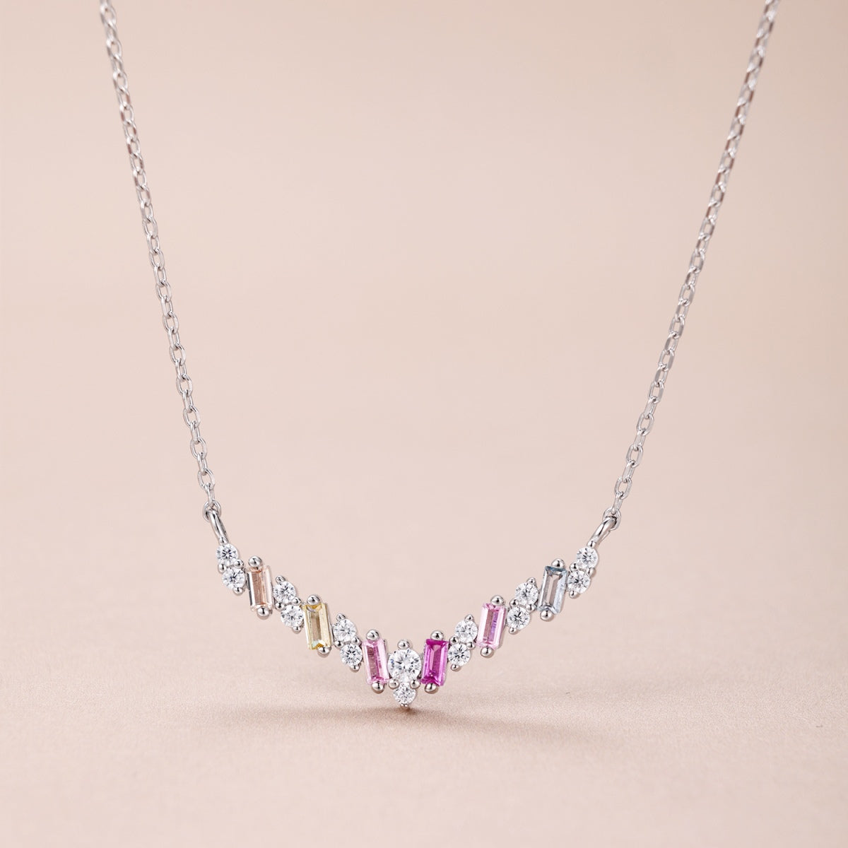 [RAFFINE]Dazzling Rainbow Necklace