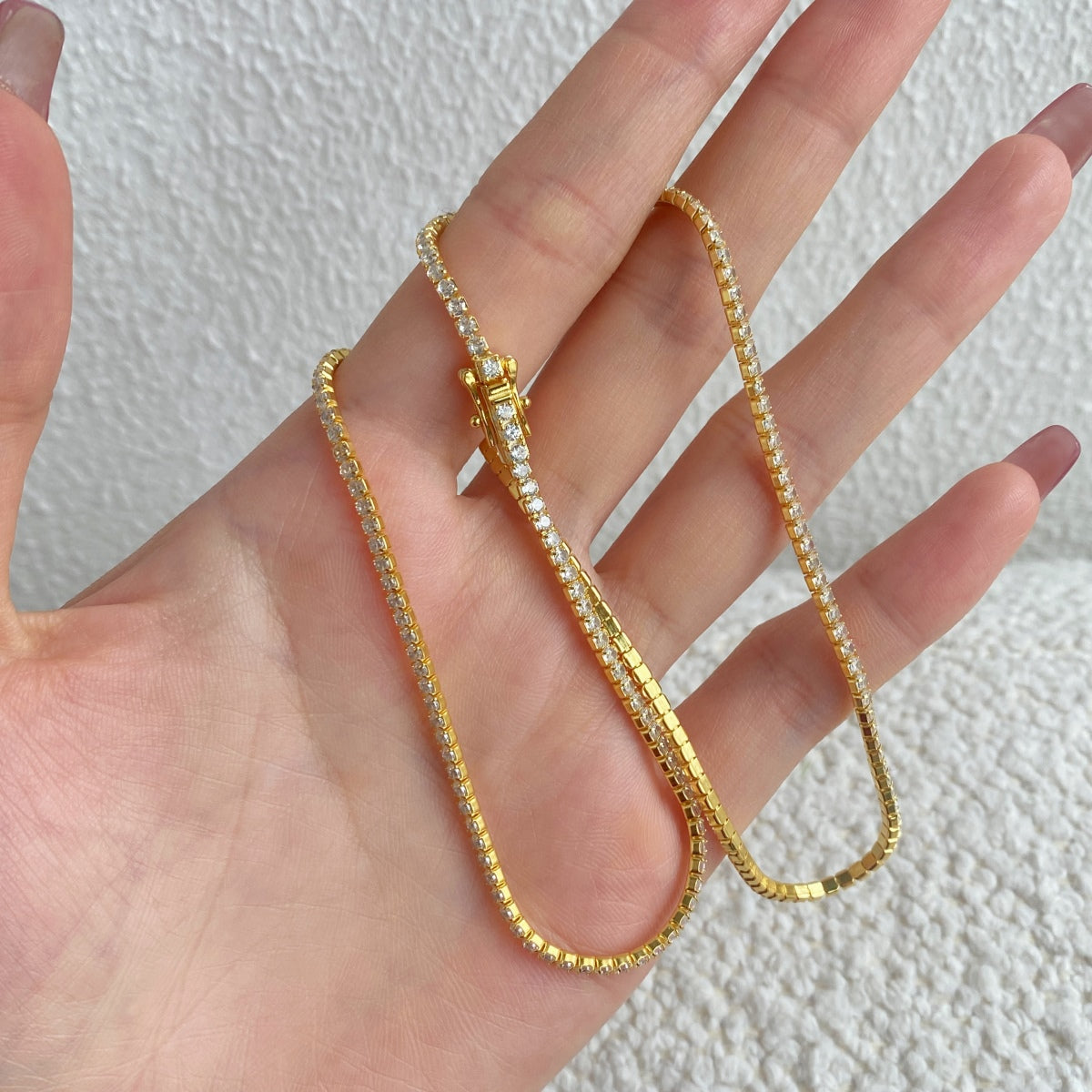 [RAFFINE]Delicado collar de tenis redondo