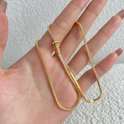 [RAFFINE]Delicado collar de tenis redondo