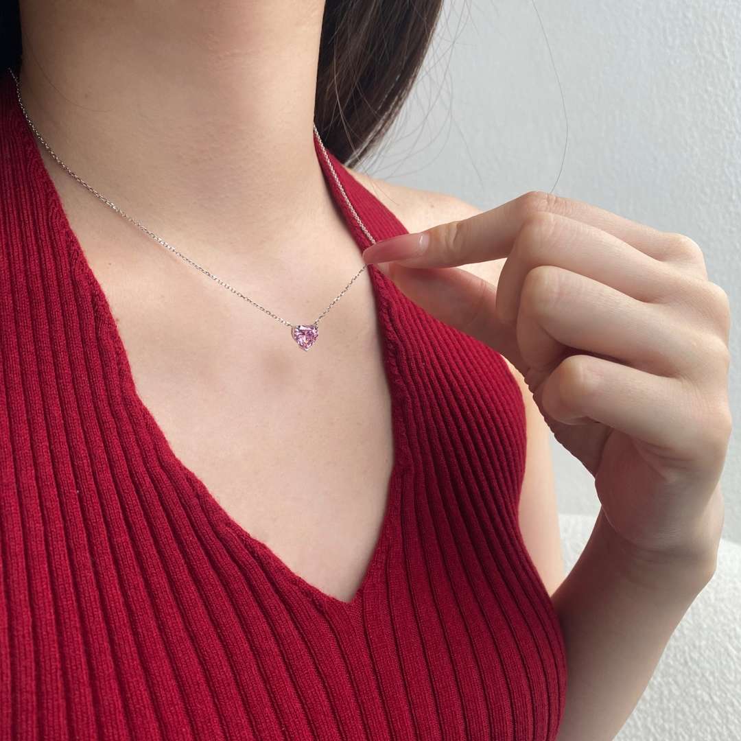 [RAFFINE]6.0 carat Radiant Heart Shape Necklace