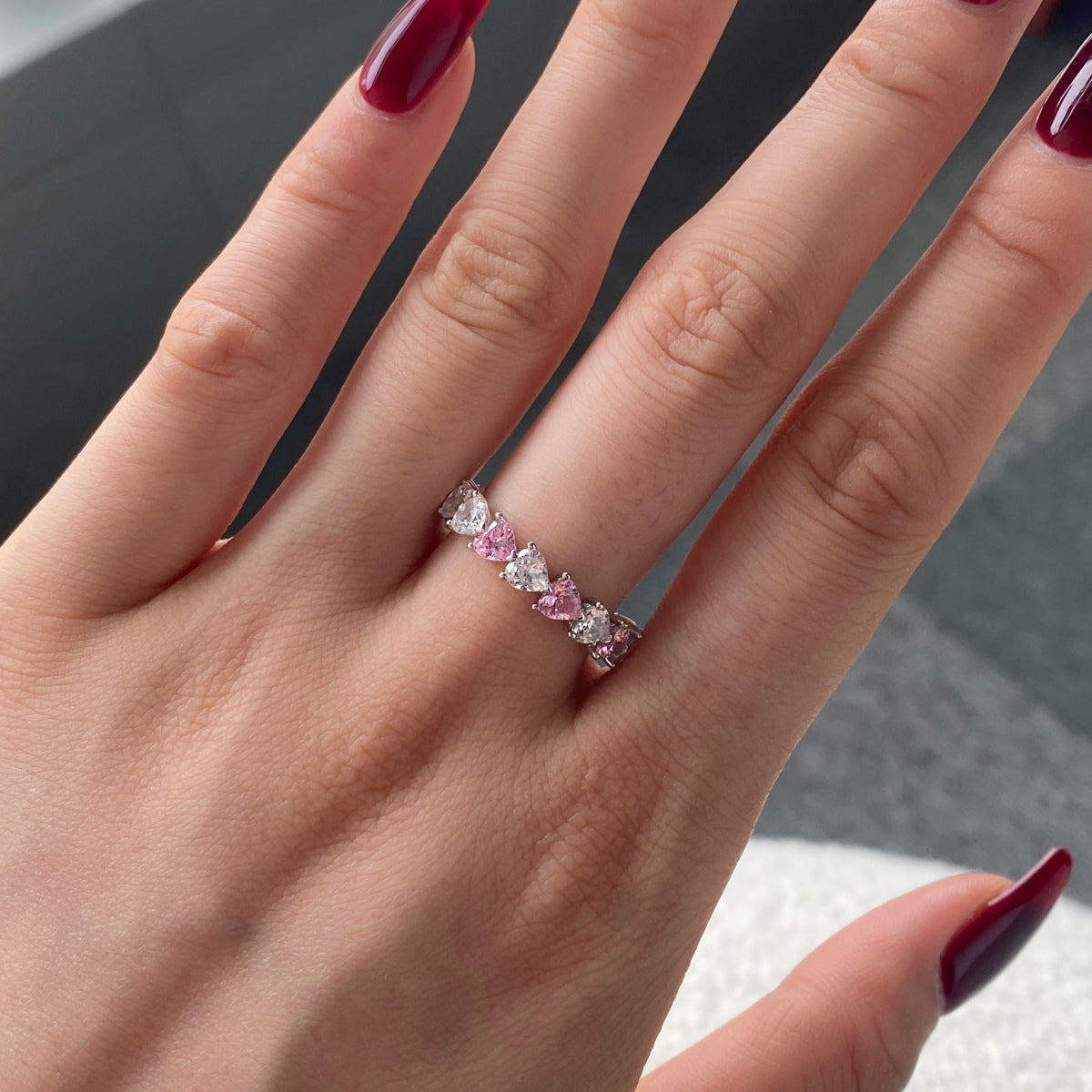 [RAFFINE]0.25 Carat Radiant Romance Heart Cut Lover Ring