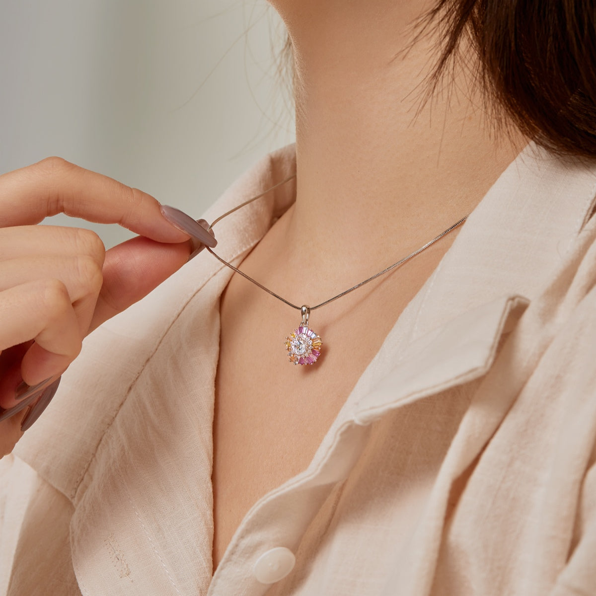[RAFFINE]Charming Flower Colorful Necklace