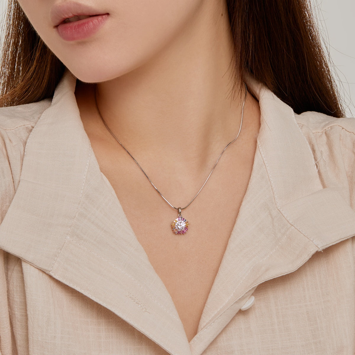 [RAFFINE]Charming Flower Colorful Necklace