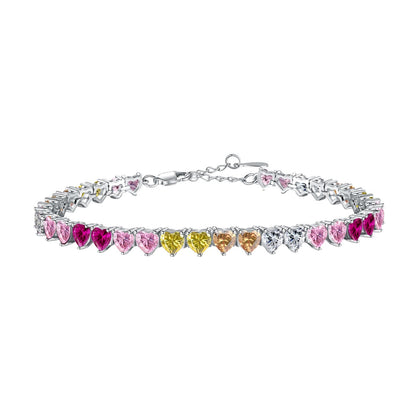 [RAFFINE]Luxurious Colorful Romantic Heart Shape Lover Bracelet