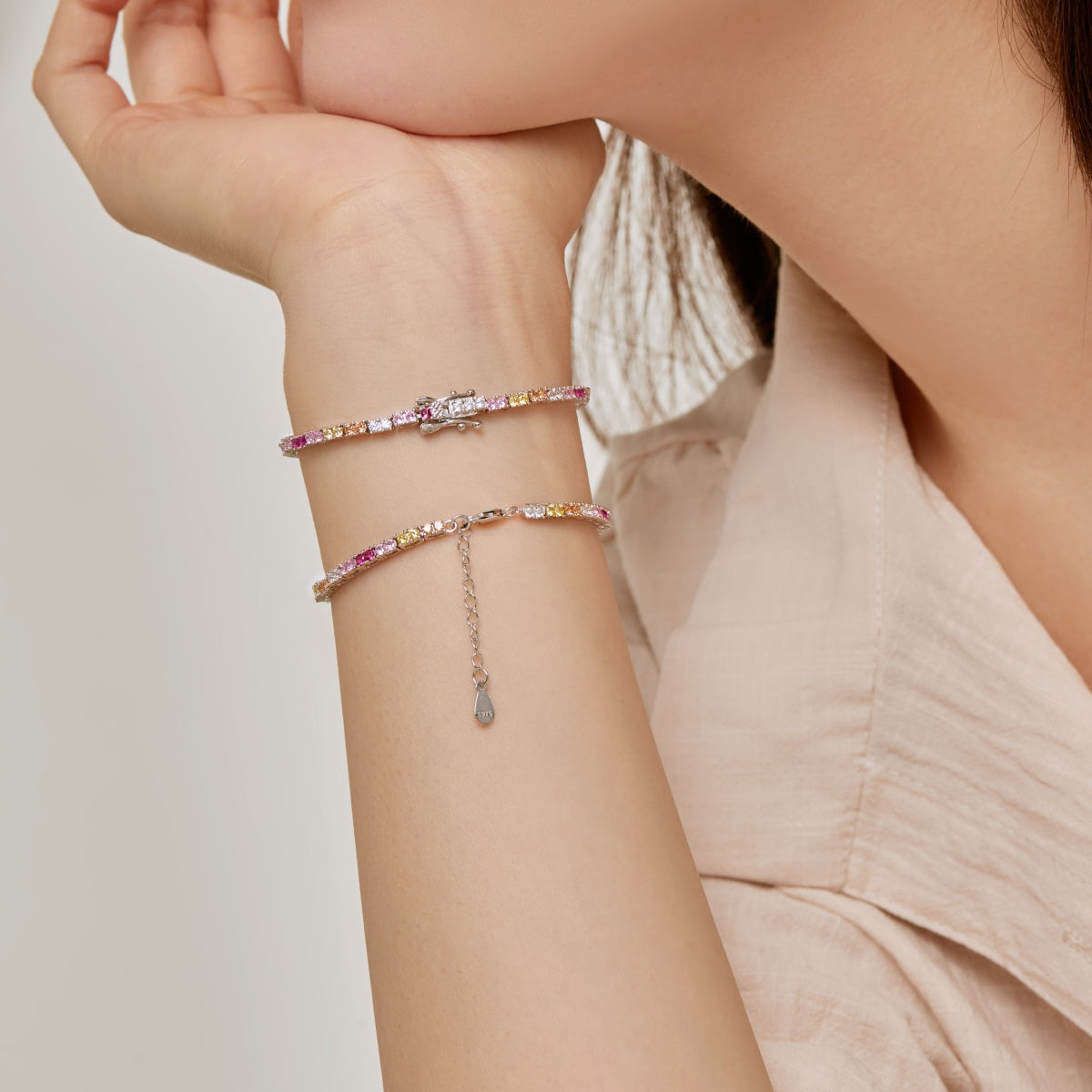 [RAFFINE]Delicate Romantic Heart Shape Lover Bracelet