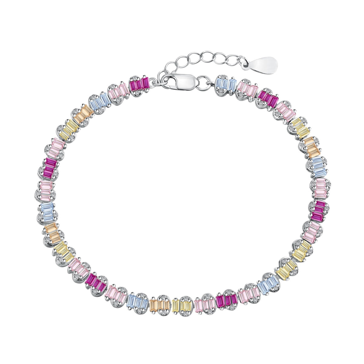[RAFFINE]Delicate Colorful Emerald Cut Party Bracelet
