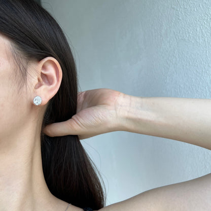 [RAFFINE] Delicados pendientes de corte ovalado radiante para uso diario