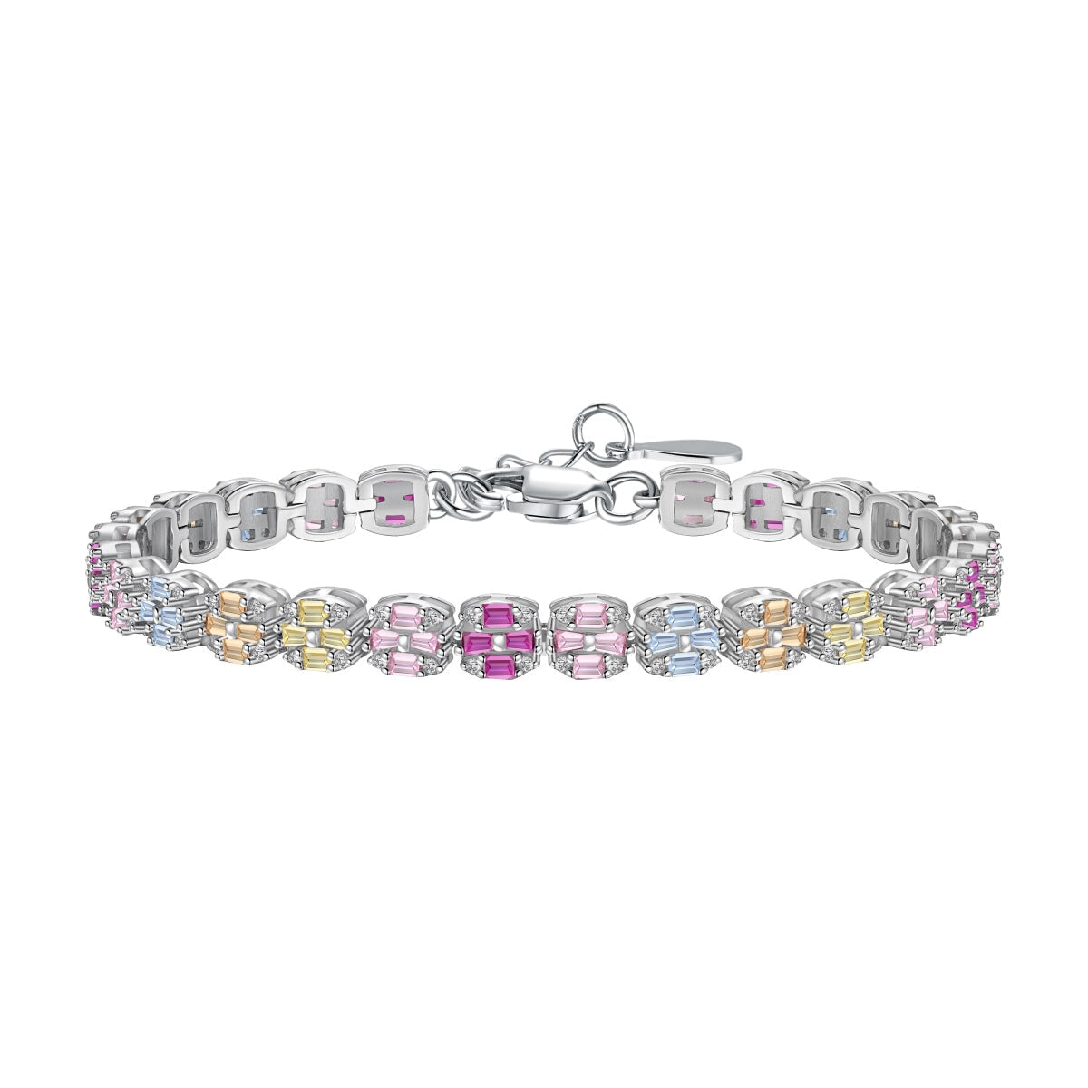 [Raffine] Zartes, farbenfrohes Armband im Smaragdschliff