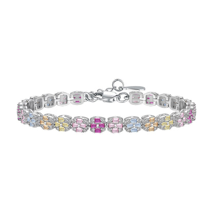 [Raffine] Zartes, farbenfrohes Armband im Smaragdschliff