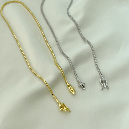 [RAFFINE]Delicado collar de tenis redondo