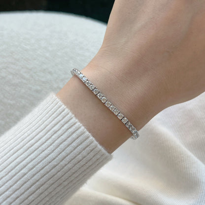 [RAFFINE]Dainty Charming Round Cut Tennis Bracelet