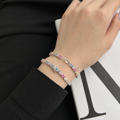 [RAFFINE]Pulsera de fiesta adornada con brillantes y cortes múltiples