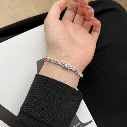 [RAFFINE]Pulsera de fiesta adornada con brillantes y cortes múltiples