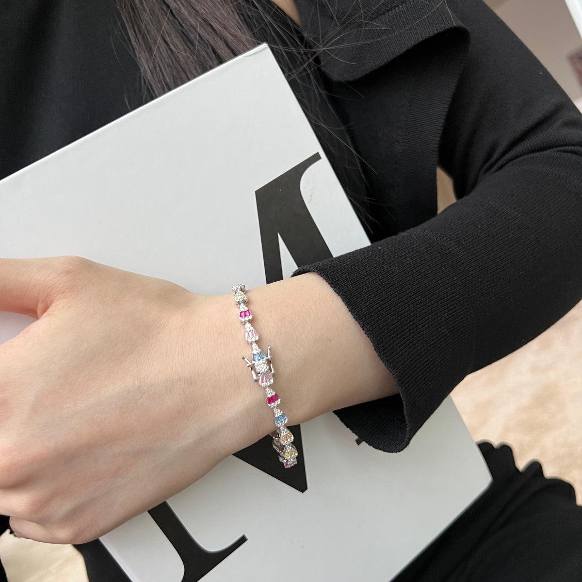 [RAFFINE]Pulsera diaria con forma de gota de agua radiante