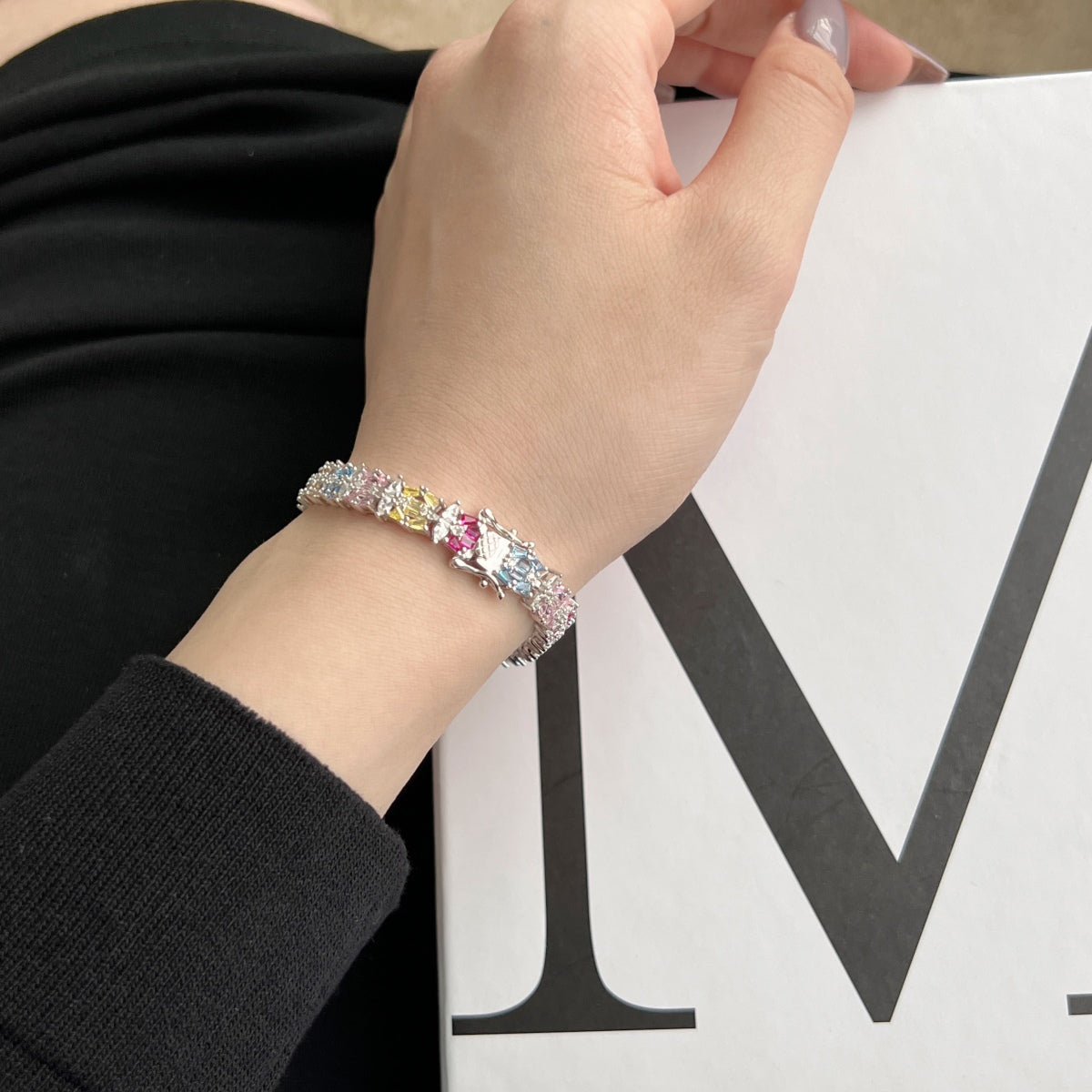 [RAFFINE]Delicate Colorful Multi Cut Party Bracelet