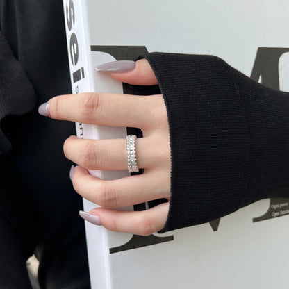[RAFFINE]Splashy Ornate Emerald Cut Cocktail Ring