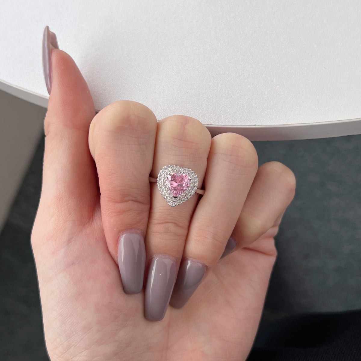 [RAFFINE]Delicate Ebullient Heart Shape Wedding Ring