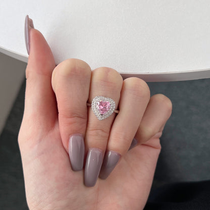 [RAFFINE]Delicate Ebullient Heart Shape Wedding Ring