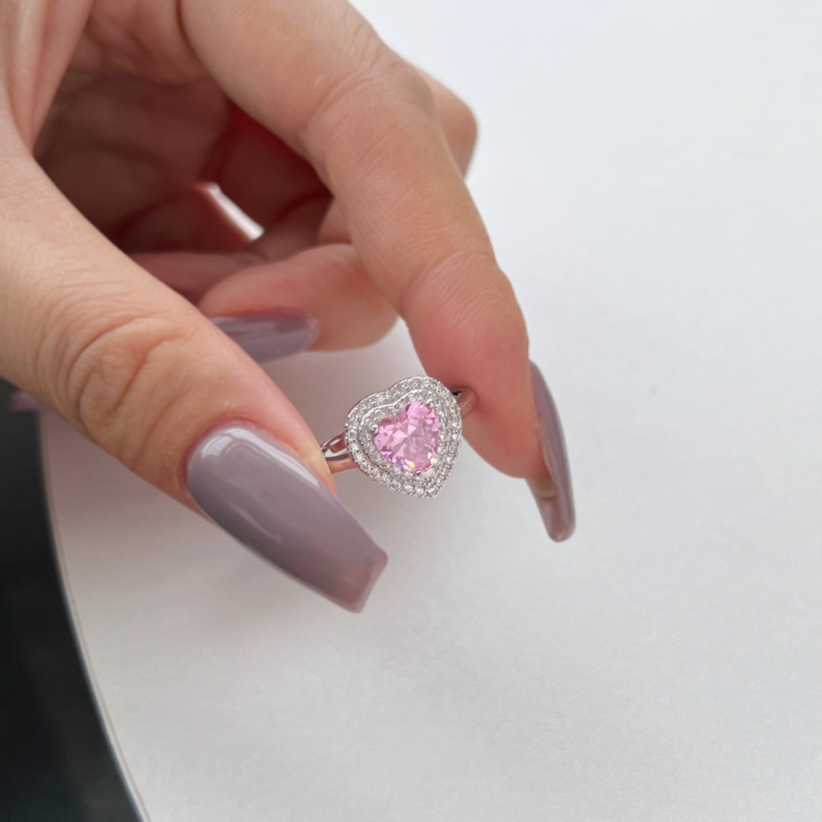 [RAFFINE]Delicate Ebullient Heart Shape Wedding Ring