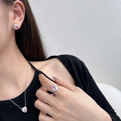 [RAFFINE] Pendientes deslumbrantes con forma de corazón para enamorados