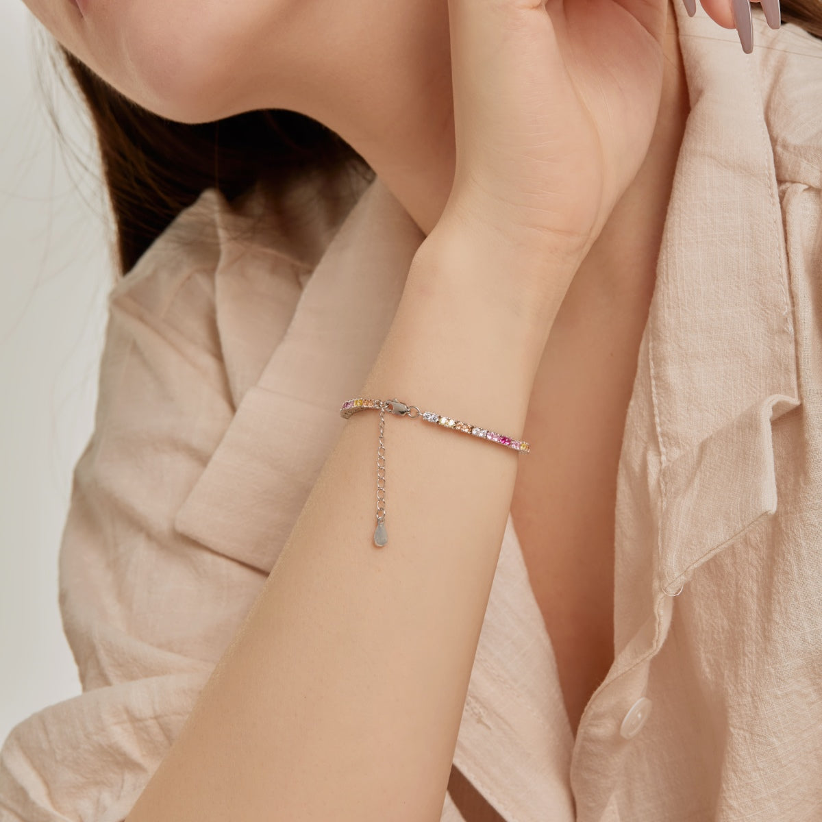 [RAFFINE]Delicate Romantic Heart Shape Lover Bracelet