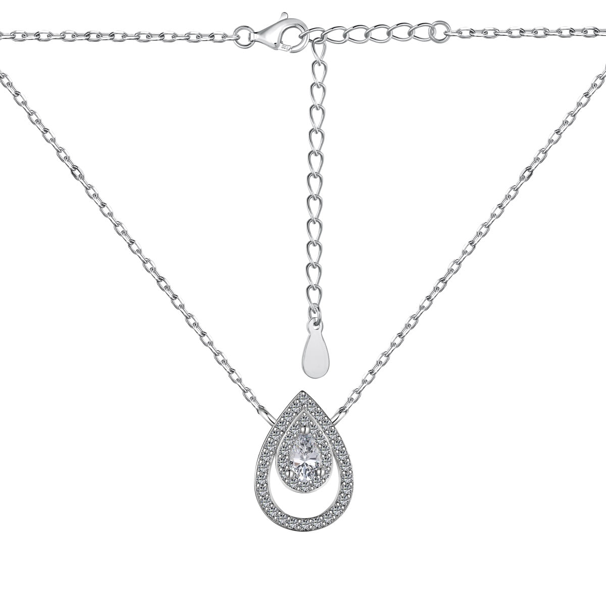 [RAFFINE]Collar brillante con corte de pera