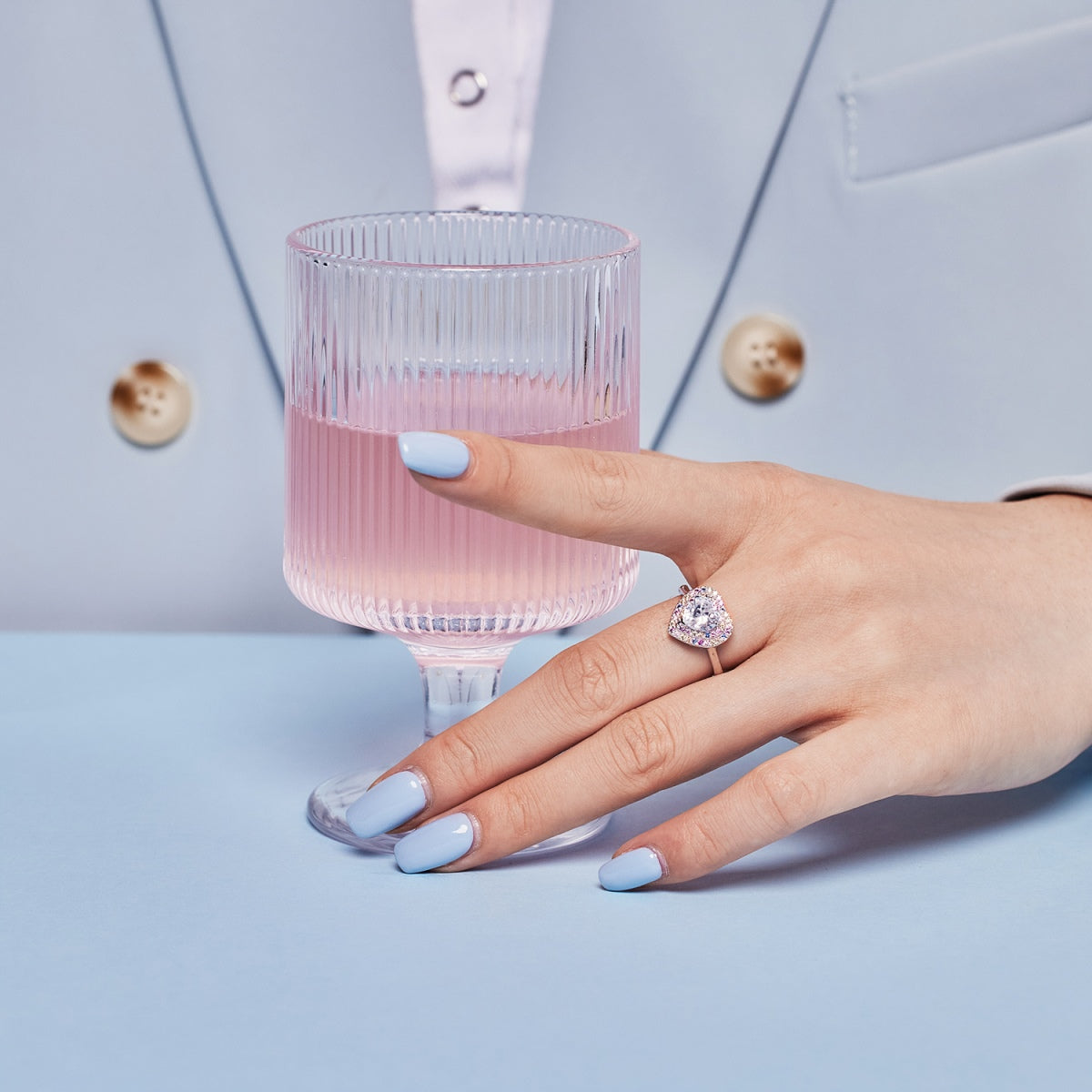 [RAFFINE]Delicate Ebullient Heart Shape Wedding Ring