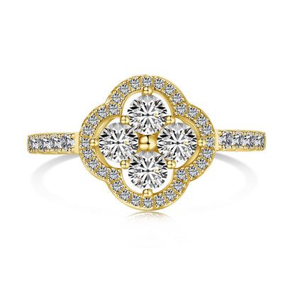 [RAFFINE]Four Leaf Clover Flower Design Ring