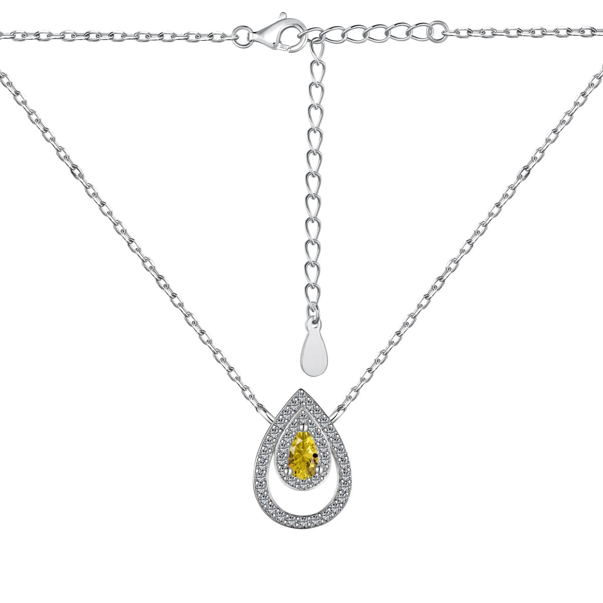[RAFFINE]Collar brillante con corte de pera